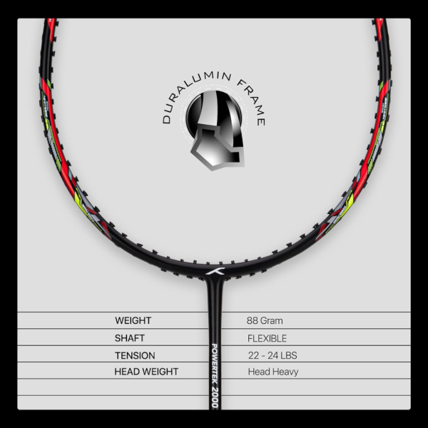 Badminton Racquet (Hundred Powertek 2000 Pro) - Image 4