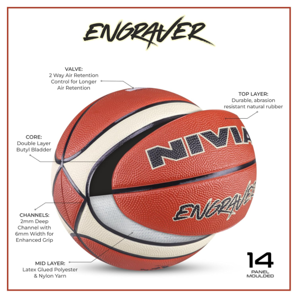 Basketball (Nivia Engraver size-6) - Image 4